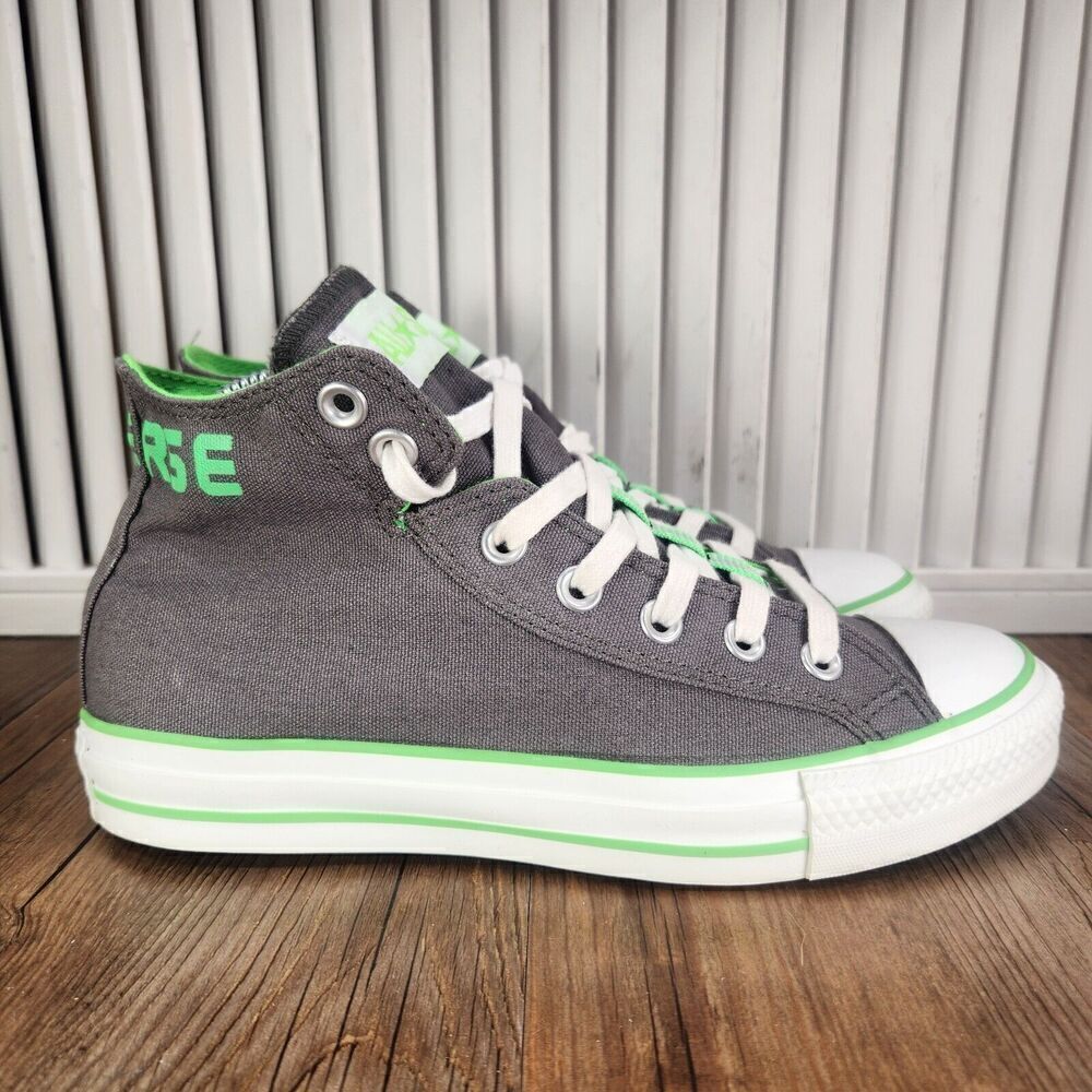 Womens 8 Converse Chuck Taylor All Star Gray Hi Fold Over Sneakers Shoes 535580F